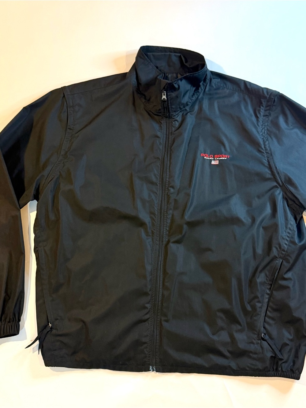 Polo Sport Ralph Lauren Men's XL. Black Polyester Full Zip Activewear Jacket